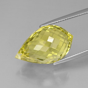 Quartz Citron naturelle Briolette, 22.69 ct, VVS-VS