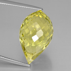 Quartz jaune naturelle briolette, 24,29 ct, VVS-VS