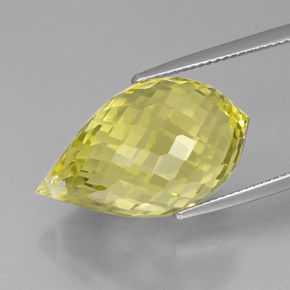 Quartz jaune naturelle briolette, 24,29 ct, VVS-VS
