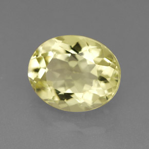 Quartz jaune naturelle coupe ovale, 3,05 ct, VVS