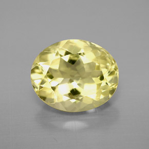 Quartz jaune naturelle coupe ovale, 3,12 ct, VVS-VS