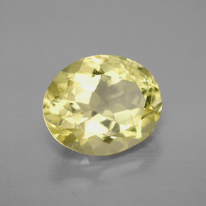 Quartz jaune naturelle coupe ovale, 3,12 ct, VVS-VS
