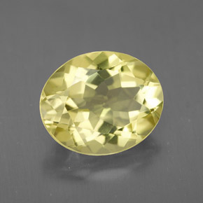 Quartz jaune naturelle coupe ovale, 3,07 ct, VVS