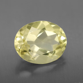 Quartz jaune naturelle coupe ovale, 3,10 ct, VVS