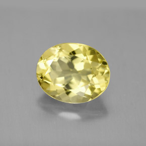 Quartz jaune naturelle coupe ovale, 3,26 ct, VVS