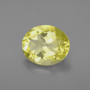 Quartz jaune naturelle coupe ovale, 3,34 ct, VVS