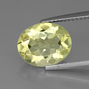 Quartz jaune naturelle coupe ovale, 3,04 ct, VVS