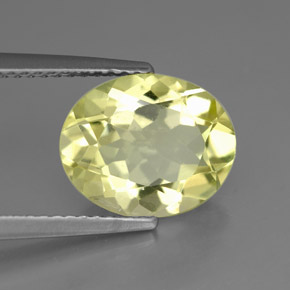 Quartz jaune naturelle coupe ovale, 3,04 ct, VVS
