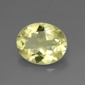 Quartz jaune naturelle coupe ovale, 3,07 ct, VVS