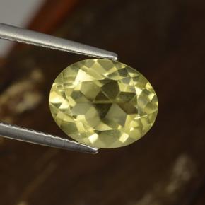 Quartz jaune naturelle coupe ovale, 3,63 ct, VVS