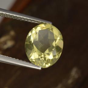 Quartz jaune naturelle coupe ovale, 3,63 ct, VVS