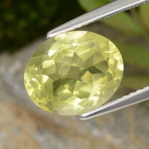 Quartz jaune naturelle coupe ovale, 3,53 ct, VVS