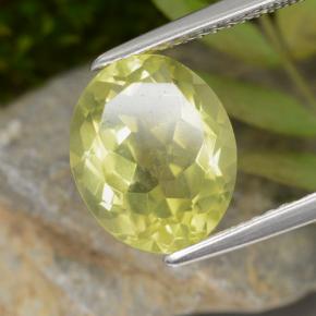 Quartz jaune naturelle coupe ovale, 3,53 ct, VVS