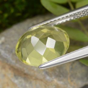 Quartz jaune naturelle coupe ovale, 3,53 ct, VVS