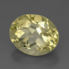 Quartz jaune naturelle coupe ovale, 3,77 ct, VVS
