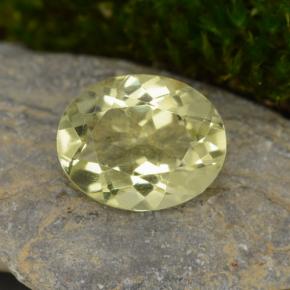 Quartz jaune naturelle coupe ovale, 3,14 ct, VVS