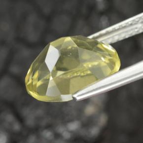 Quartz jaune naturelle coupe ovale, 3,86 ct, VVS-VS