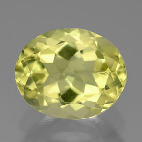 Quartz jaune naturelle coupe ovale, 3,44 ct, VVS