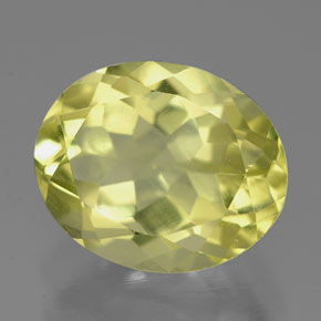 Quartz jaune naturelle coupe ovale, 3,44 ct, VVS