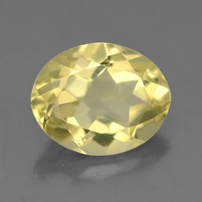 Quartz jaune naturelle coupe ovale, 3,02 ct, VVS