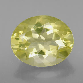 Quartz jaune naturelle coupe ovale, 3,19 ct, VVS