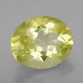 Quartz jaune naturelle coupe ovale, 3,19 ct, VVS