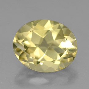 Quartz jaune naturelle coupe ovale, 3,28 ct, VVS