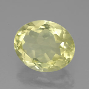 Quartz jaune naturelle coupe ovale, 3,32 ct, VVS