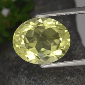Quartz jaune naturelle coupe ovale, 3,21 ct, VVS-VS