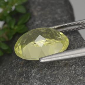 Quartz jaune naturelle coupe ovale, 3,21 ct, VVS-VS