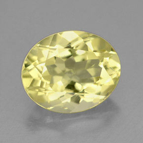 Quartz jaune naturelle coupe ovale, 3,41 ct, VS