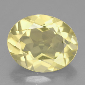 Quartz jaune naturelle coupe ovale, 3,13 ct, VS