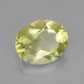 Quartz jaune naturelle coupe ovale, 2,92 ct, VS