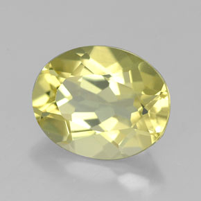 Quartz jaune naturelle coupe ovale, 3,34 ct, VVS