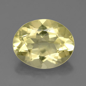 Quartz jaune naturelle coupe ovale, 3,26 ct, VS