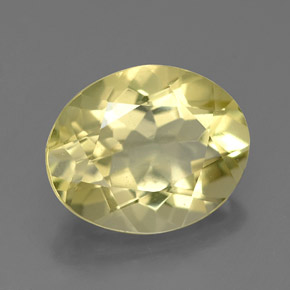 Quartz jaune naturelle coupe ovale, 3,26 ct, VS