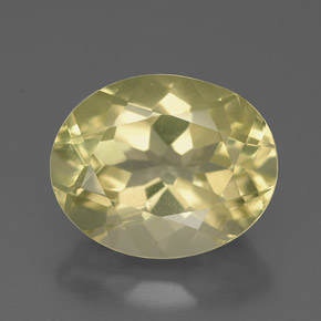 Quartz jaune naturelle coupe ovale, 3,42 ct, VVS