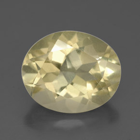 Quartz jaune naturelle coupe ovale, 3,43 ct, VS