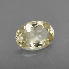 Quartz jaune naturelle coupe ovale, 1,95 ct, VS