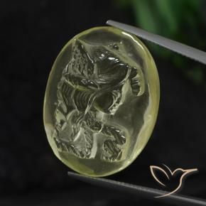 Quartz Jaune clair naturelle ovale, 30.11 ct, Transparent