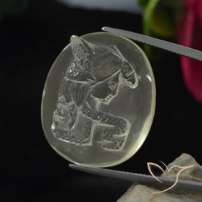 Quartz Jaune clair naturelle ovale, 28.47 ct, Transparent