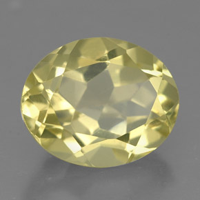 Quartz jaune naturelle coupe ovale, 3,82 ct, VS