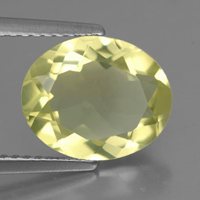 Quartz jaune naturelle coupe ovale, 2,79 ct, VS