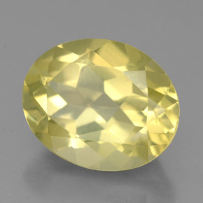 Quartz jaune naturelle coupe ovale, 3,62 ct, VS