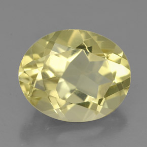 Quartz jaune naturelle coupe ovale, 3,43 ct, VS