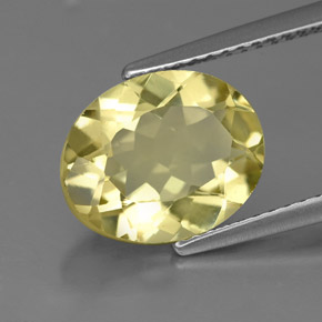 Quartz jaune naturelle coupe ovale, 3,09 ct, VS