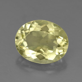 Quartz jaune naturelle coupe ovale, 3,56 ct, VS