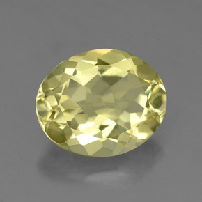 Quartz jaune naturelle coupe ovale, 3,18 ct, VS