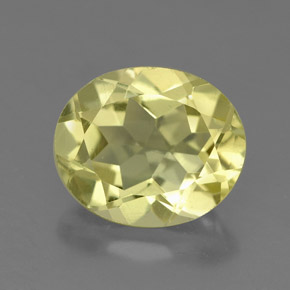 Quartz jaune naturelle coupe ovale, 3,28 ct, VS