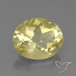 Quartz Jaune très pâle naturelle ovale, 3.49 ct, VVS-VS